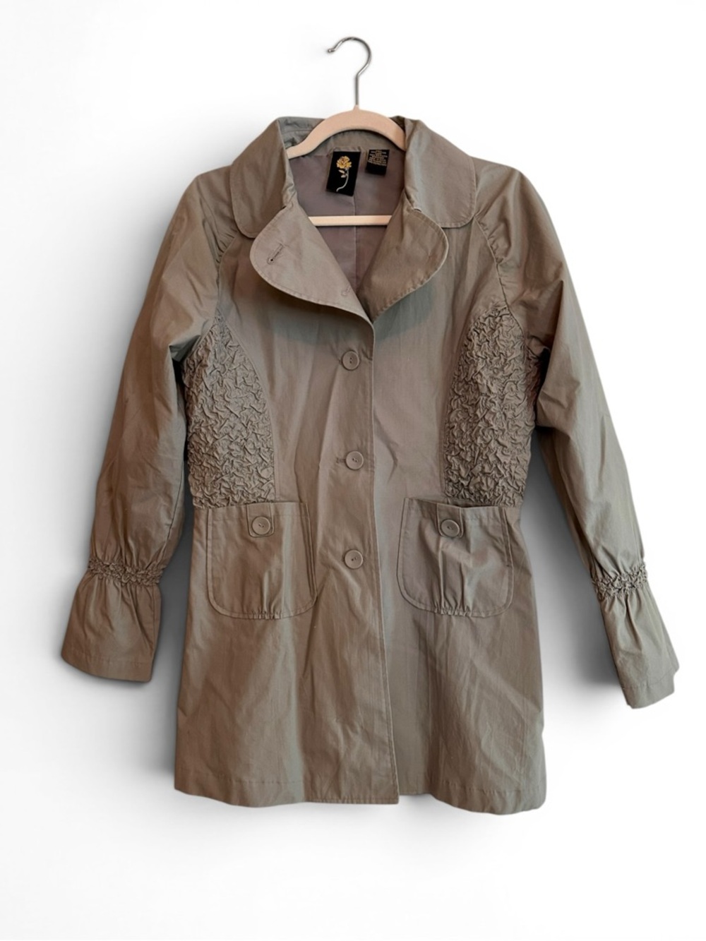 Women's Light Tan Jacket with Textured Panels